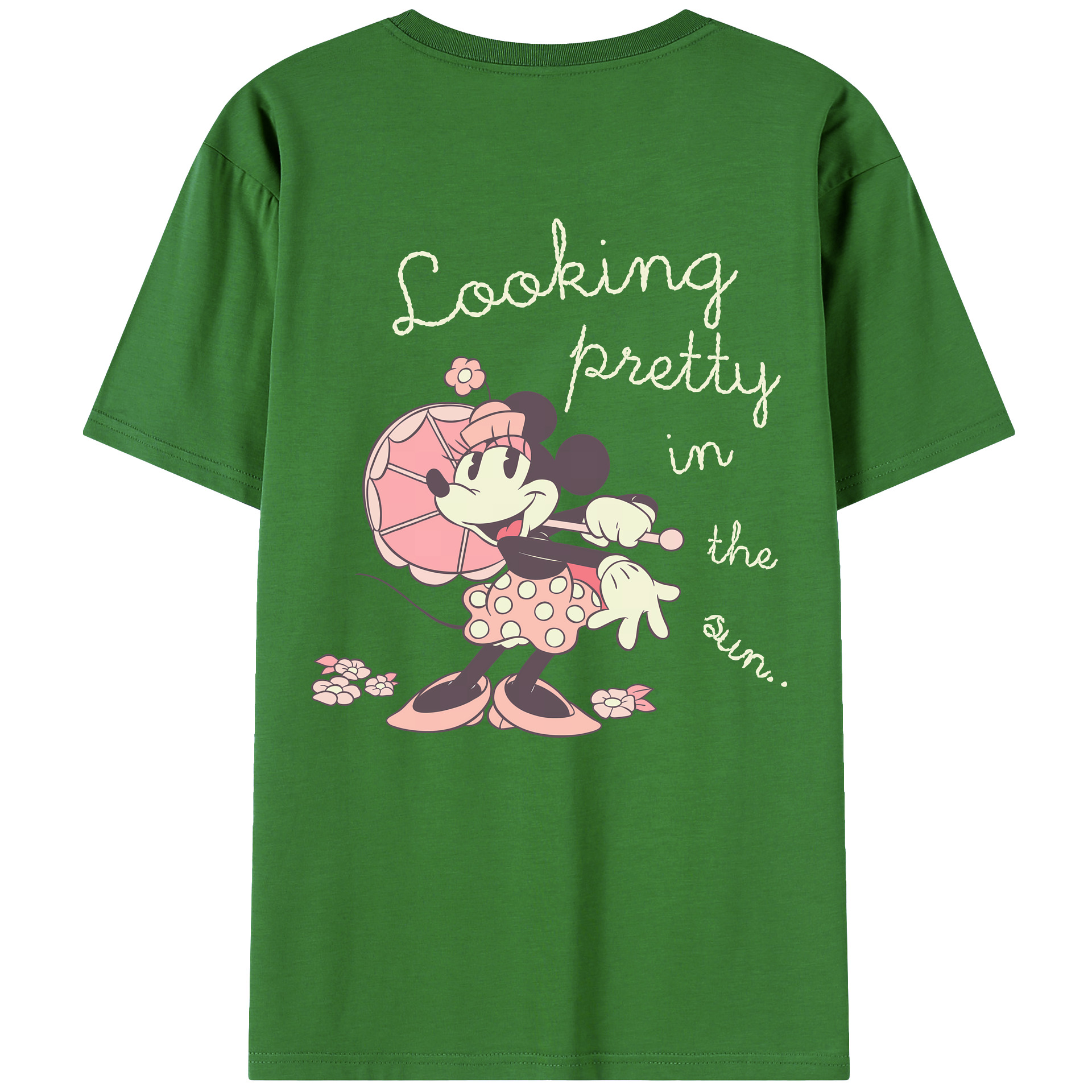（画像用） ミッキーマウス Mickey Mouse レディース半袖Tシャツ(バックプリント)